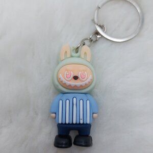 2/$19 Labubu blue strip shirt keychain